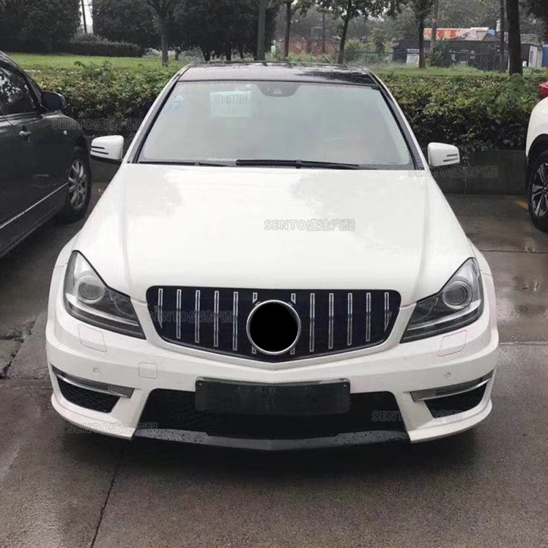 Подходящ за Mercedes-Benz C-Class W204 2007-2014, модифицирана средна решетка GT, вертикална решетка Gymnopus AMG