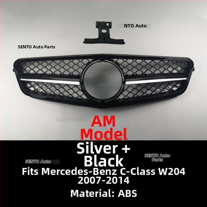 Sobib 2007-2014 Mercedes-Benz C-klassi W204 modifitseeritud keskmisele võrgule GT vertikaalribale Gymnopus AMG esivõrele