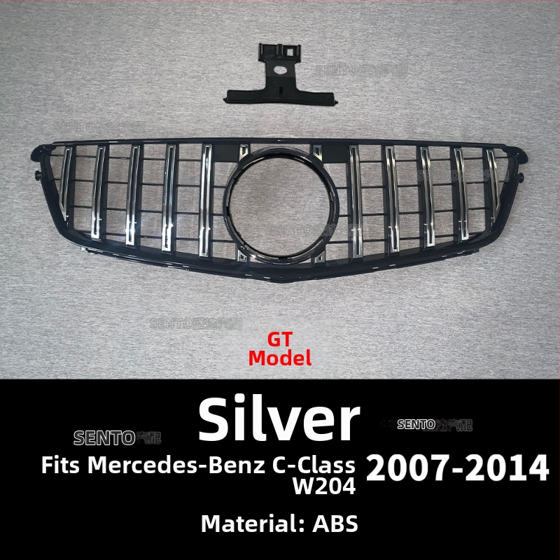 Sobib 2007-2014 Mercedes-Benz C-klassi W204 modifitseeritud keskmisele võrgule GT vertikaalribale Gymnopus AMG esivõrele