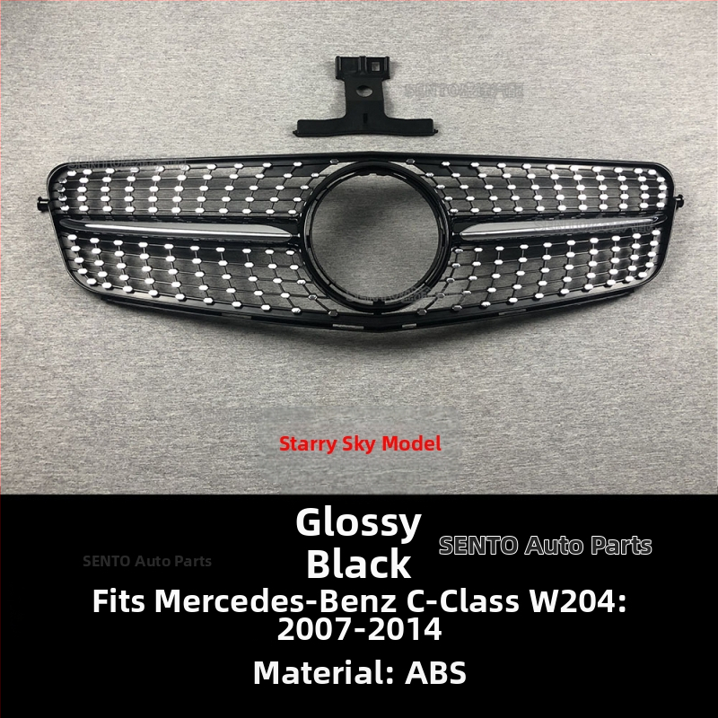 Sobib 2007-2014 Mercedes-Benz C-klassi W204 modifitseeritud keskmisele võrgule GT vertikaalribale Gymnopus AMG esivõrele