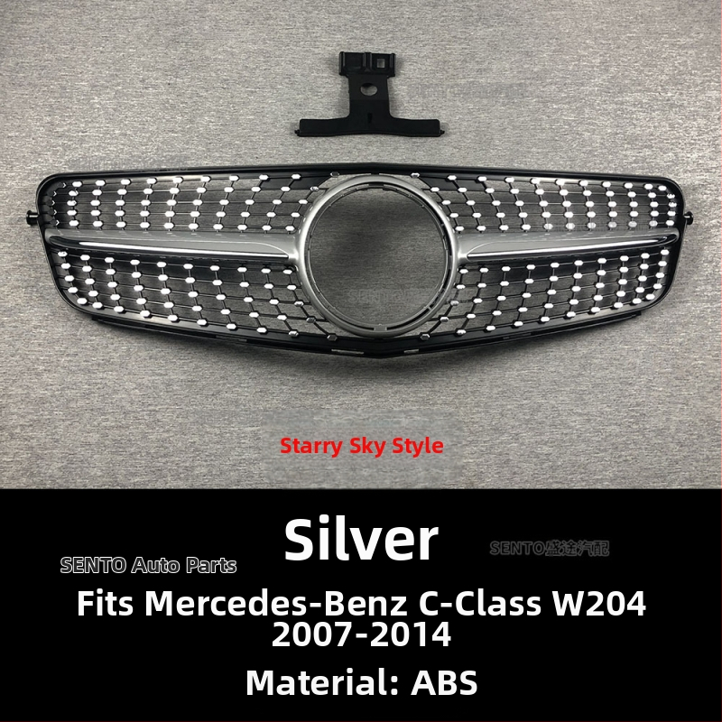 Sobib 2007-2014 Mercedes-Benz C-klassi W204 modifitseeritud keskmisele võrgule GT vertikaalribale Gymnopus AMG esivõrele