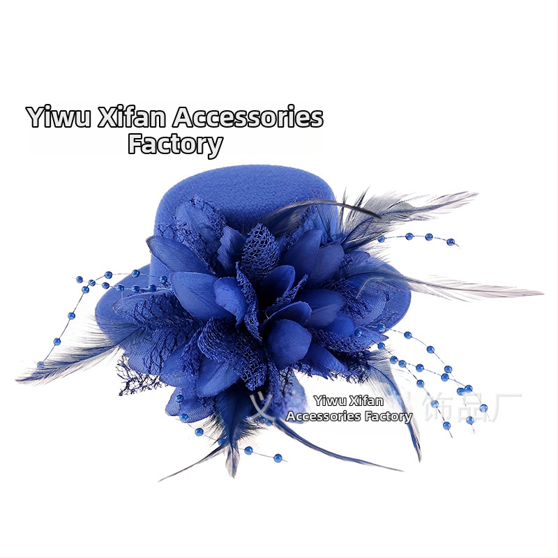 Amazoni Xiyin Temu enimmüüdud juuksenõeladega juukseaksessuaarid, uued sulgedest lilledega laste mütsid, tantsuetenduse peakatted