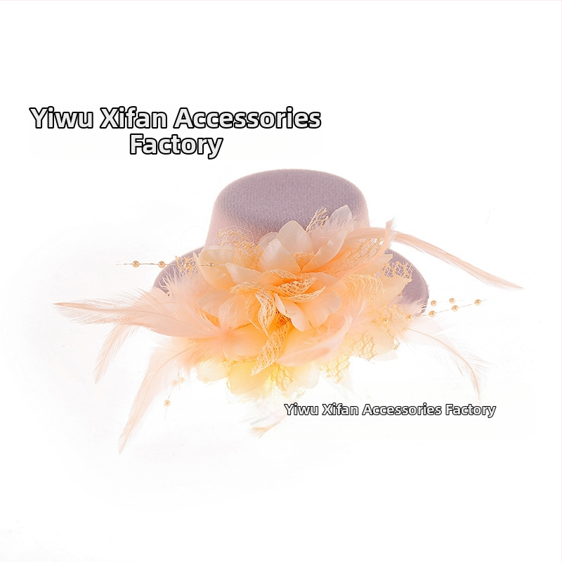 Amazoni Xiyin Temu enimmüüdud juuksenõeladega juukseaksessuaarid, uued sulgedest lilledega laste mütsid, tantsuetenduse peakatted