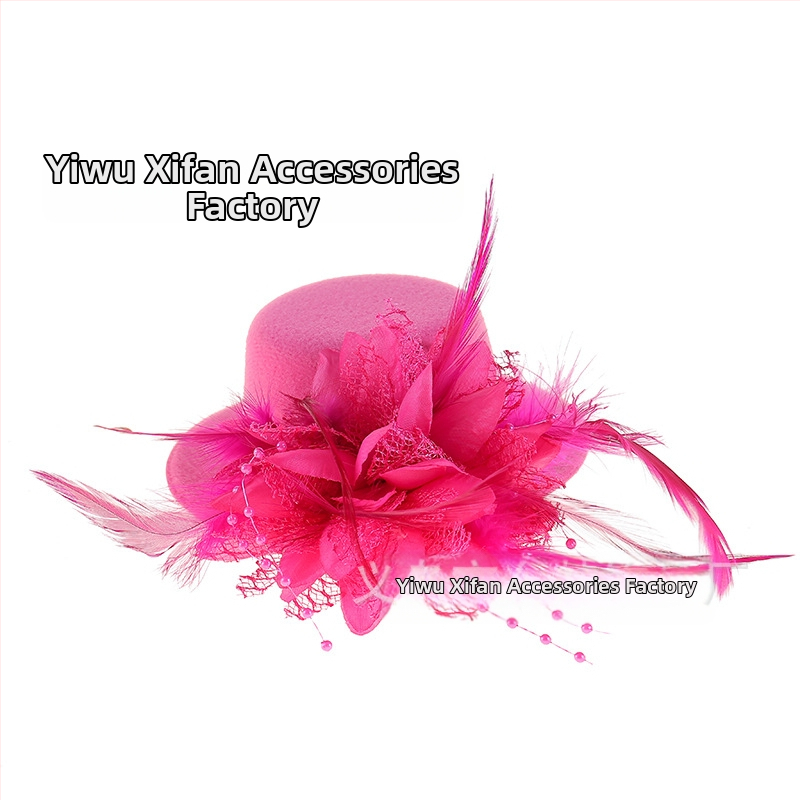 Amazoni Xiyin Temu enimmüüdud juuksenõeladega juukseaksessuaarid, uued sulgedest lilledega laste mütsid, tantsuetenduse peakatted