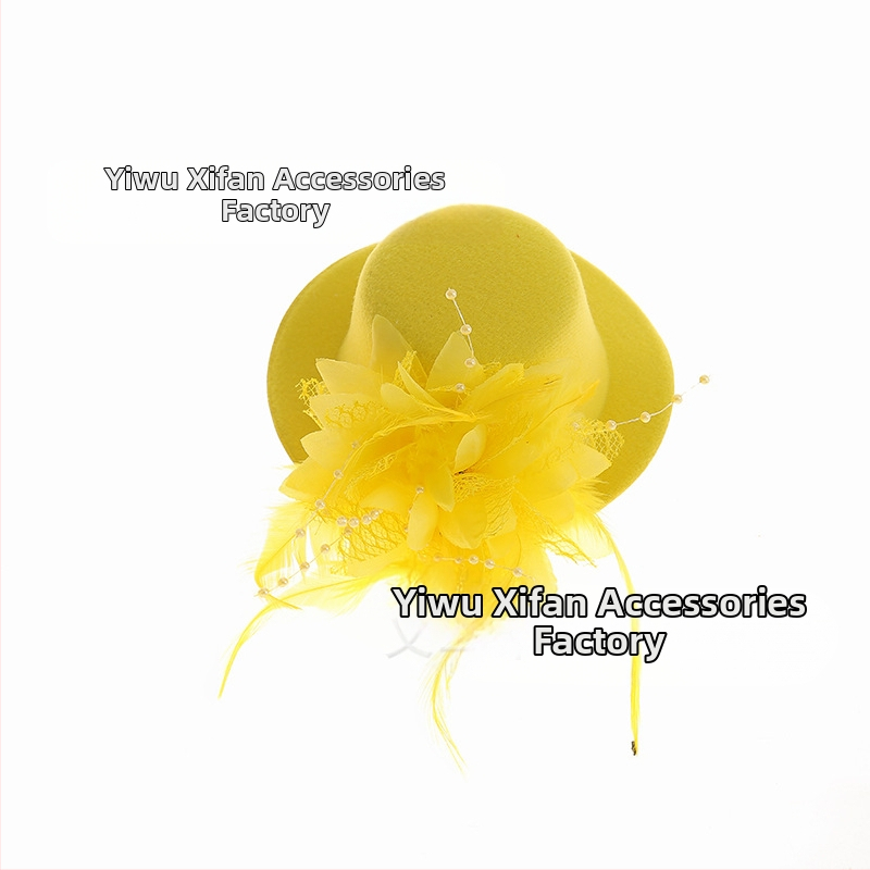 Amazoni Xiyin Temu enimmüüdud juuksenõeladega juukseaksessuaarid, uued sulgedest lilledega laste mütsid, tantsuetenduse peakatted