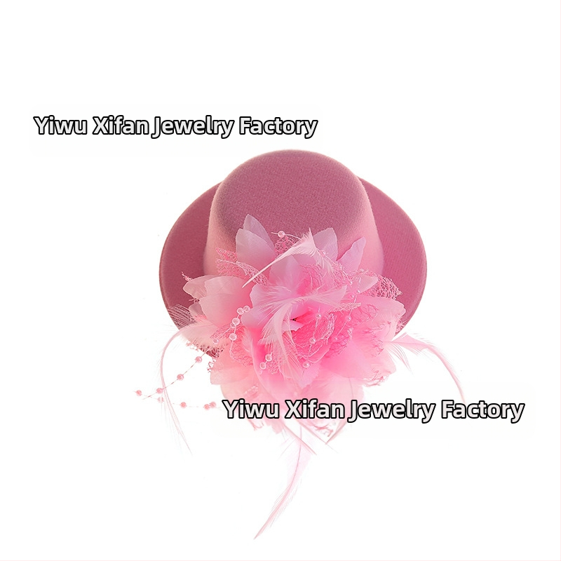 Amazoni Xiyin Temu enimmüüdud juuksenõeladega juukseaksessuaarid, uued sulgedest lilledega laste mütsid, tantsuetenduse peakatted