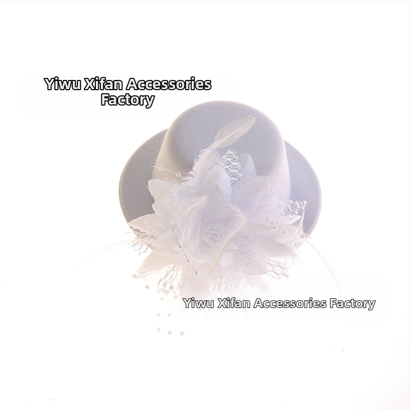 Amazoni Xiyin Temu enimmüüdud juuksenõeladega juukseaksessuaarid, uued sulgedest lilledega laste mütsid, tantsuetenduse peakatted