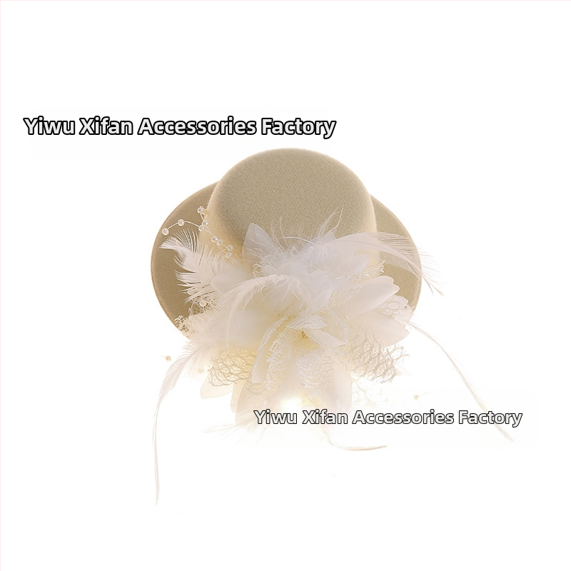 Amazoni Xiyin Temu enimmüüdud juuksenõeladega juukseaksessuaarid, uued sulgedest lilledega laste mütsid, tantsuetenduse peakatted