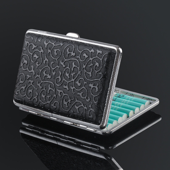 Kahekordne püstoliga sigaretiümbris, õhuke kaasaskantav 20 pakki pikk isikupärastatud nahast meeste ja naiste peene sigaretisuitsu loominguline sigaretiümbris