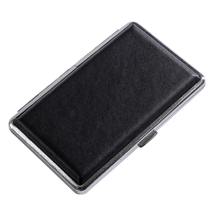 Kahekordne püstoliga sigaretiümbris, õhuke kaasaskantav 20 pakki pikk isikupärastatud nahast meeste ja naiste peene sigaretisuitsu loominguline sigaretiümbris