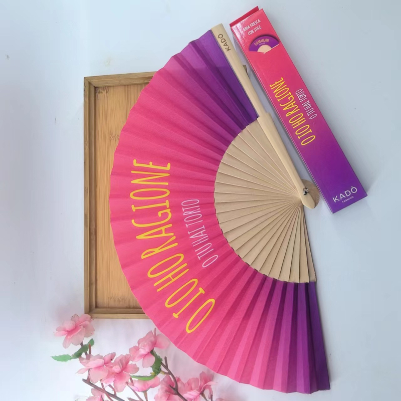 Tehase hulgimüügi mustriga trükkimine kokkupandav puidust ventilaator Hispaania 7-tolline lihtne tavaline Hispaania puidust ventilaatorivöö