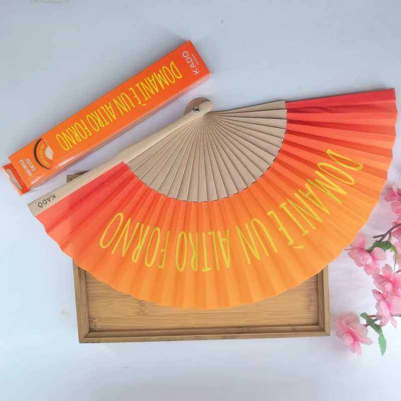 Tehase hulgimüügi mustriga trükkimine kokkupandav puidust ventilaator Hispaania 7-tolline lihtne tavaline Hispaania puidust ventilaatorivöö