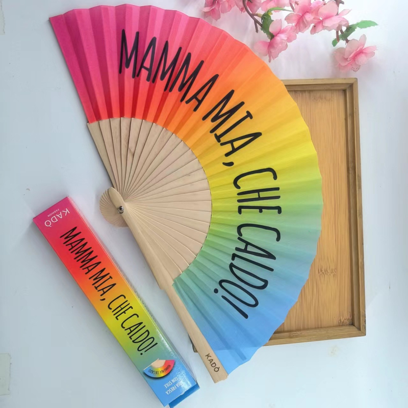 Tehase hulgimüügi mustriga trükkimine kokkupandav puidust ventilaator Hispaania 7-tolline lihtne tavaline Hispaania puidust ventilaatorivöö