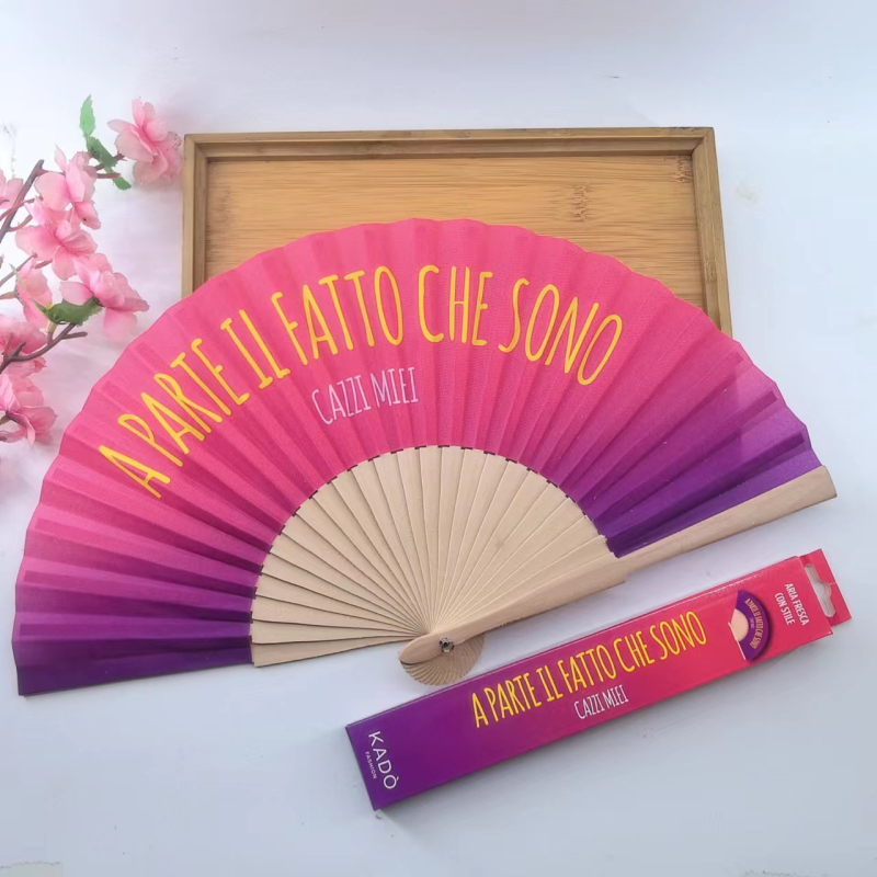 Tehase hulgimüügi mustriga trükkimine kokkupandav puidust ventilaator Hispaania 7-tolline lihtne tavaline Hispaania puidust ventilaatorivöö