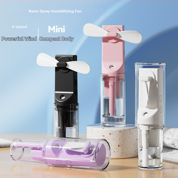 Originaalne tehase otsetarne näidis F3 seeria pihustusventilaator kontorilaua klambriga ventilaator niisutava vee käeshoitav ventilaator