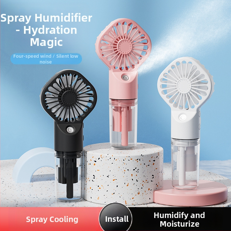 Originaalne tehase otsetarne näidis F3 seeria pihustusventilaator kontorilaua klambriga ventilaator niisutava vee käeshoitav ventilaator