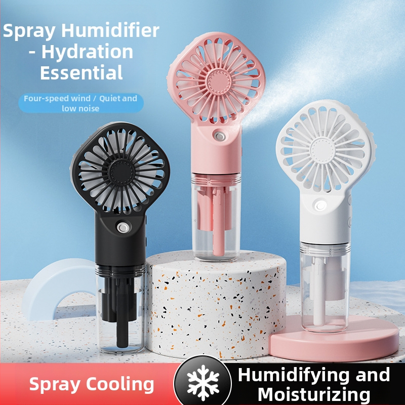 Originaalne tehase otsetarne näidis F3 seeria pihustusventilaator kontorilaua klambriga ventilaator niisutava vee käeshoitav ventilaator