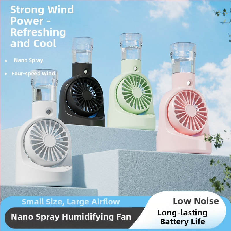 Originaalne tehase otsetarne näidis F3 seeria pihustusventilaator kontorilaua klambriga ventilaator niisutava vee käeshoitav ventilaator