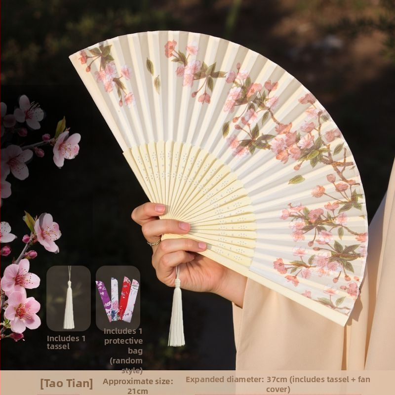 Hiina stiilis kokkupandav suveventilaator, laste kokkupandav tantsuventilaator, iidse stiili Hanfu Cheongsami fotoga kaasaskantav bambusventilaator