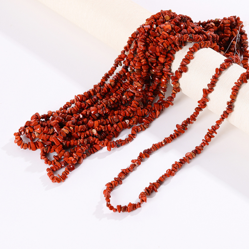 Pusgaminiai, natūralūs krištolo brangakmenio karoliukai, netaisyklingo žvyro karoliukai, „pasidaryk pats“ papuošalų aksesuarai, apyrankė, karoliai, kryžminis kraštas