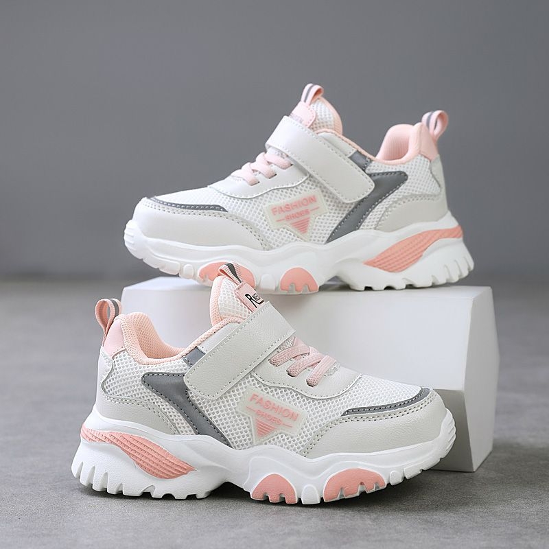 Mergaičių sportbačiai 2024 m. pavasariui ir rudeniui, nauji pradinės mokyklos mokinių bėgimo bateliai, vidutinio ir didelio dydžio vaikams, odiniai, vandeniui atsparūs mergaičių vaikiški batai