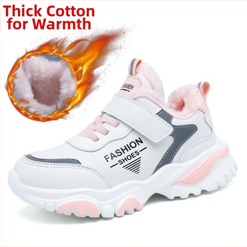 Mergaičių sportbačiai 2024 m. pavasariui ir rudeniui, nauji pradinės mokyklos mokinių bėgimo bateliai, vidutinio ir didelio dydžio vaikams, odiniai, vandeniui atsparūs mergaičių vaikiški batai