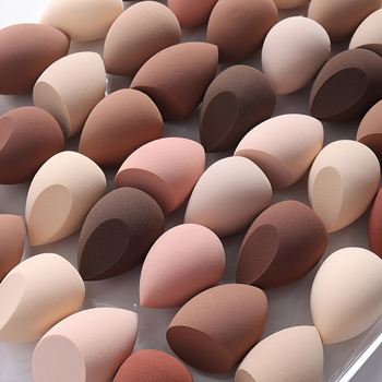 Gradiento grožio makiažo kempinėlių rinkinys, 42 dalys, vandens lašo formos, kampuotas pjūvis, nesugeriantis pudros kempinėlės apvalkalo, pilnai anglų kalba, populiarus tarptautinis pasirinkimas