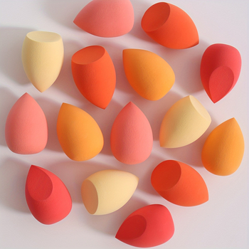 Gradiento grožio makiažo kempinėlių rinkinys, 42 dalys, vandens lašo formos, kampuotas pjūvis, nesugeriantis pudros kempinėlės apvalkalo, pilnai anglų kalba, populiarus tarptautinis pasirinkimas