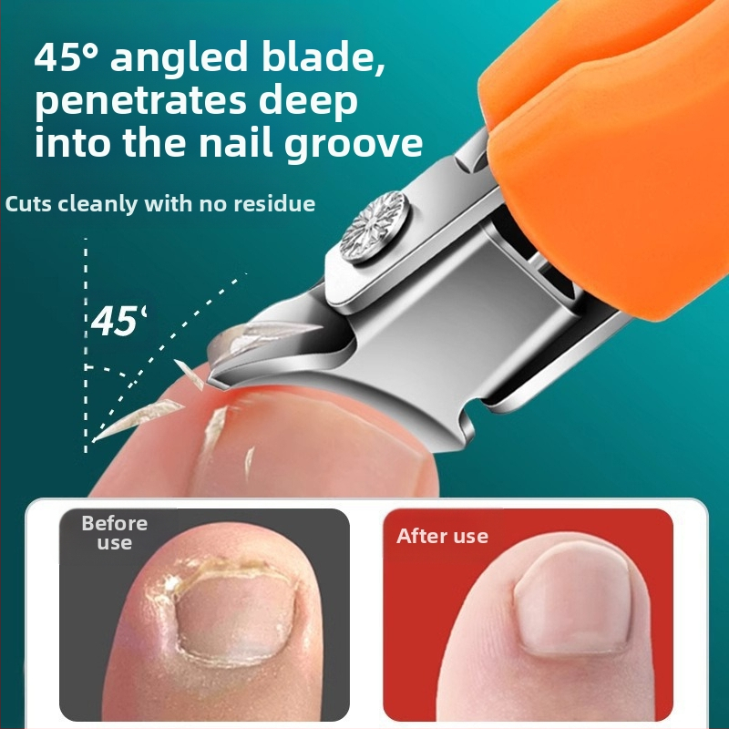 Нокторезачка с широк отвор за нокътни канали, ъглова ножица за нокти с остър завъртян край, ножица за маникюр
