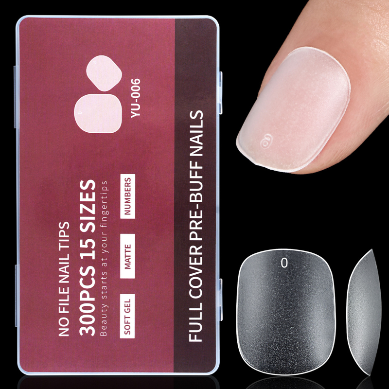 Amazoni ülilühikesed jäätunud maniküüri küüned, üliõhukesed jäljendita veepiisakujulised mandlikujulised graveeringuta kunstküüned