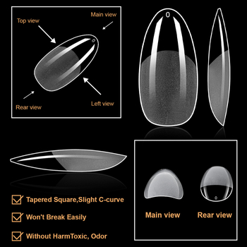 Piiriülesed uued küünekunsti küüned, graveeringuta, õhukesed, pooljäätunud, jäljeta, Euroopa ja Ameerika jäätunud kunstküüned, 600 tk musta karpi küüned