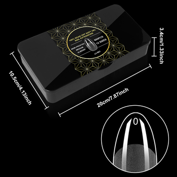 Piiriülesed uued küünekunsti küüned, graveeringuta, õhukesed, pooljäätunud, jäljeta, Euroopa ja Ameerika jäätunud kunstküüned, 600 tk musta karpi küüned