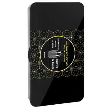 Piiriülesed uued küünekunsti küüned, graveeringuta, õhukesed, pooljäätunud, jäljeta, Euroopa ja Ameerika jäätunud kunstküüned, 600 tk musta karpi küüned