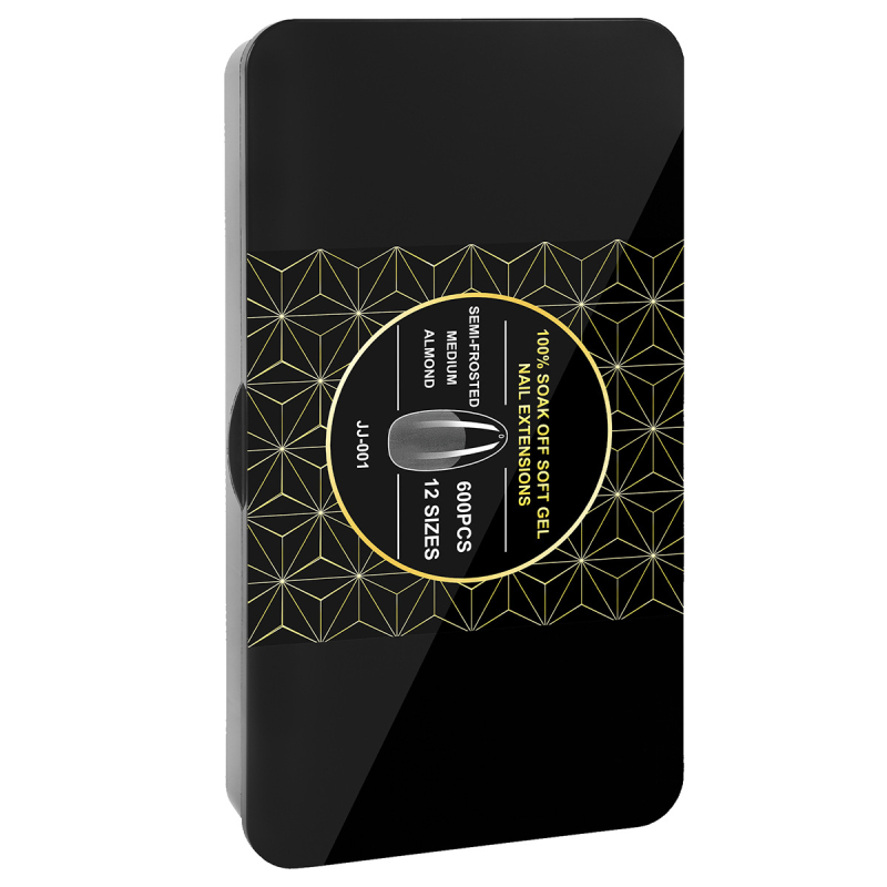 Piiriülesed uued küünekunsti küüned, graveeringuta, õhukesed, pooljäätunud, jäljeta, Euroopa ja Ameerika jäätunud kunstküüned, 600 tk musta karpi küüned