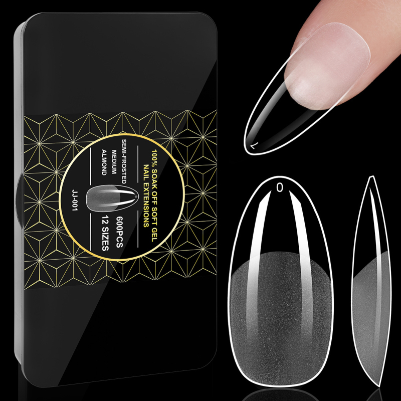 Piiriülesed uued küünekunsti küüned, graveeringuta, õhukesed, pooljäätunud, jäljeta, Euroopa ja Ameerika jäätunud kunstküüned, 600 tk musta karpi küüned