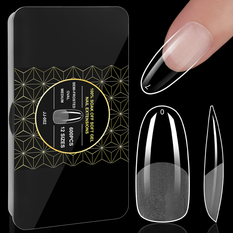 Piiriülesed uued küünekunsti küüned, graveeringuta, õhukesed, pooljäätunud, jäljeta, Euroopa ja Ameerika jäätunud kunstküüned, 600 tk musta karpi küüned