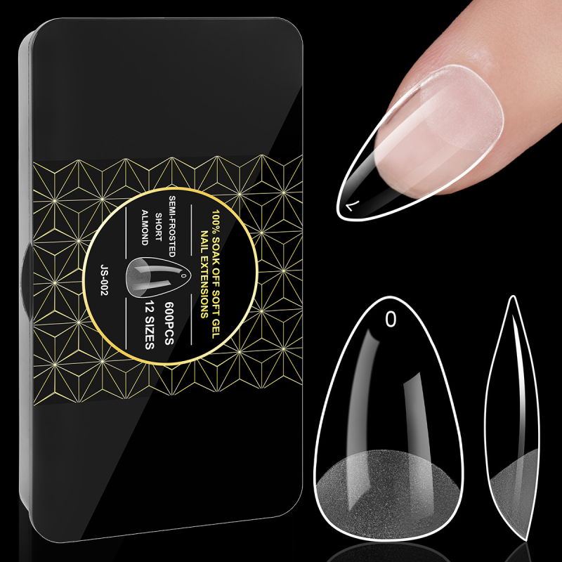 Piiriülesed uued küünekunsti küüned, graveeringuta, õhukesed, pooljäätunud, jäljeta, Euroopa ja Ameerika jäätunud kunstküüned, 600 tk musta karpi küüned