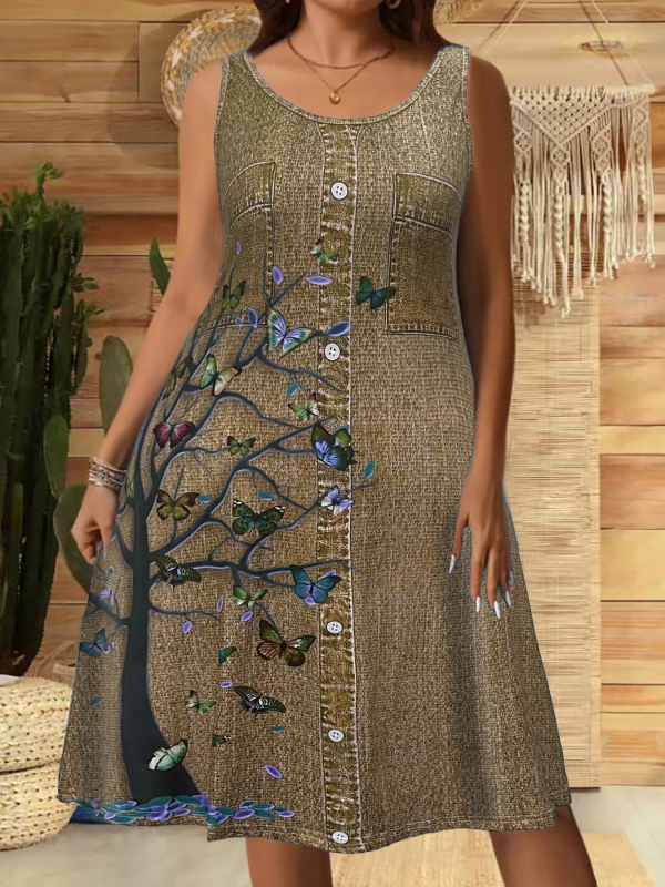 2025. aasta kevad- ja suveuued Amazoni piiriülesed naisterõivad - lahtised ja moodsad 3D-digitaaltrükiga vabaaja teksariietuskleit