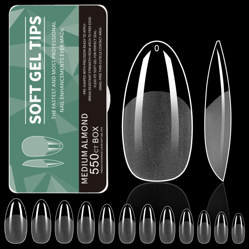 Kuummüügis maniküüriga kantavad küüned mandlikujulised poolmattküüned läbipaistvad kunstküüned fototeraapia pikendused 550 tk