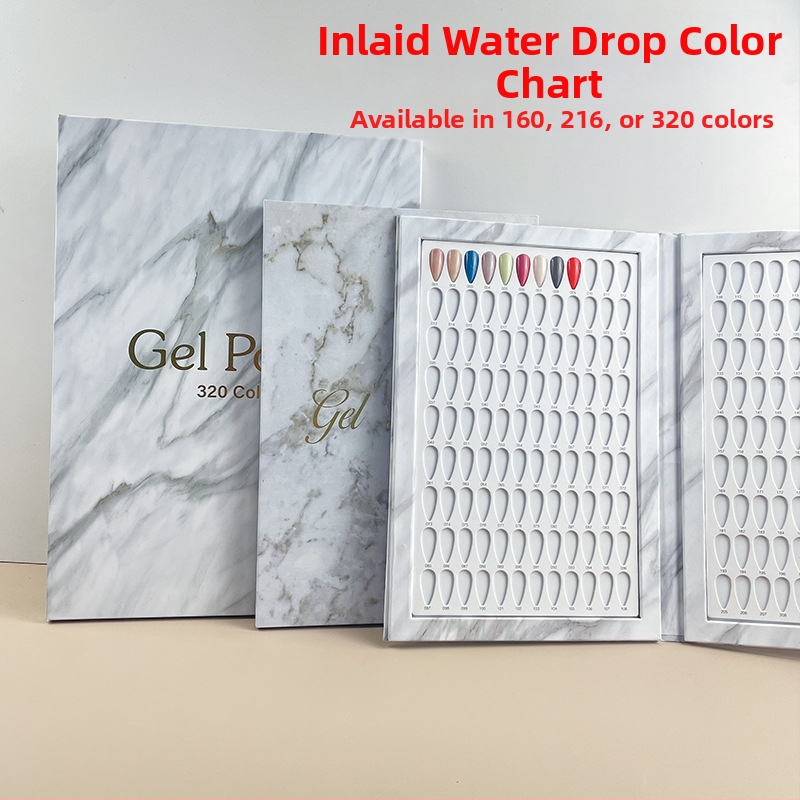 Cezhraničná horúca predajná manikúra Mramorová farebná doska Jednoduchý farebný displej na nechty s lepidlom na nechty Vzorka knihy na zobrazenie
