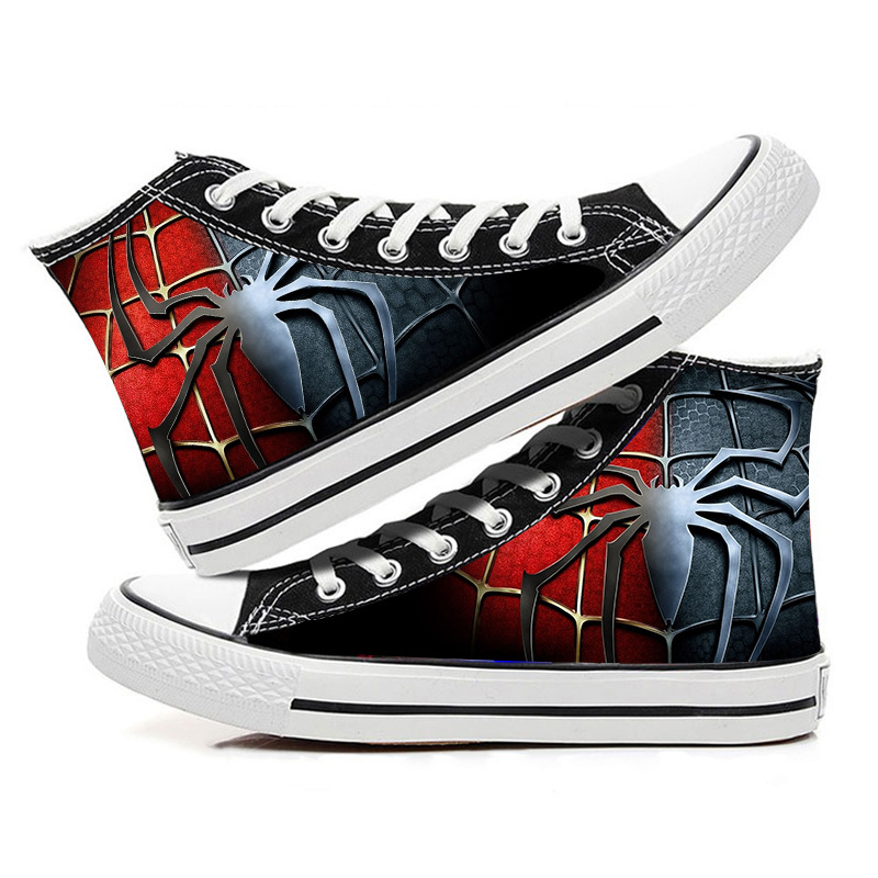 Filmi Ämblikmehe perimeetri trükitud lõuendikingad, Korea stiilis tudengimood, vabaajajalatsid, isikupärastatud, trendikad meeste ja naiste kingad