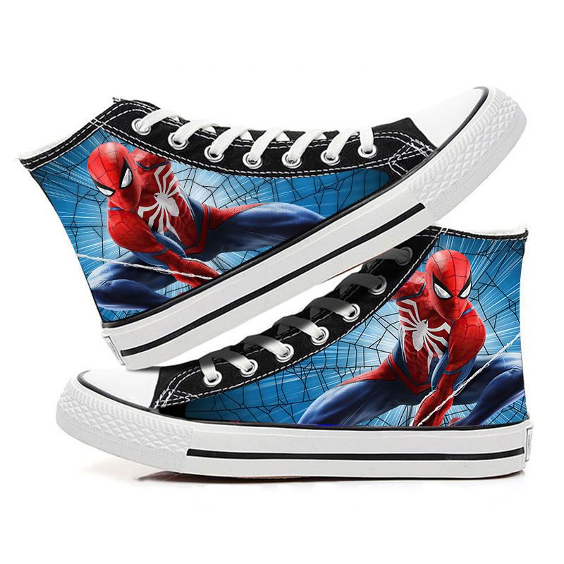 Filmas "Zirnekļcilvēks" perimetra apdrukāti audekla apavi korejiešu stilā, studentu modes ikdienas apavi, personalizēti, moderni vīriešu un sieviešu stilā.