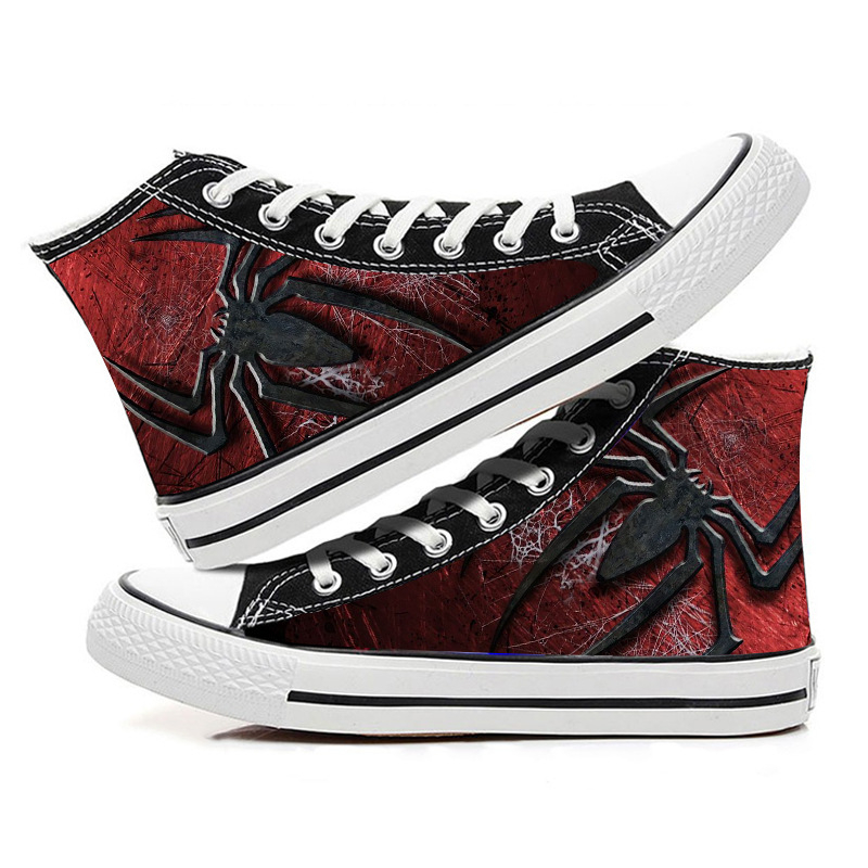 Filmas "Zirnekļcilvēks" perimetra apdrukāti audekla apavi korejiešu stilā, studentu modes ikdienas apavi, personalizēti, moderni vīriešu un sieviešu stilā.