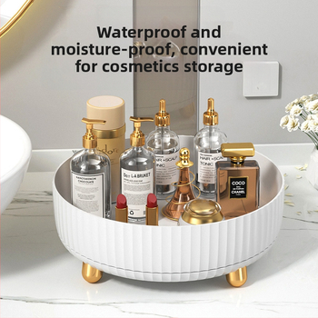 Pöörlev kosmeetika hoiukarp 360-kraadine nahahooldustoodete hoiuriiul Tualettlaua hoiualus Pöörlev hoiukarp