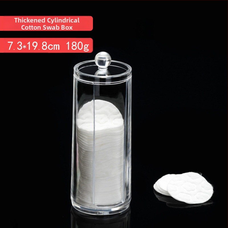 Loominguline läbipaistev vatitupsu hoiukarp Kristallekrüülist tolmukindel meigivatitupsu karp kosmeetika korraldamiseks