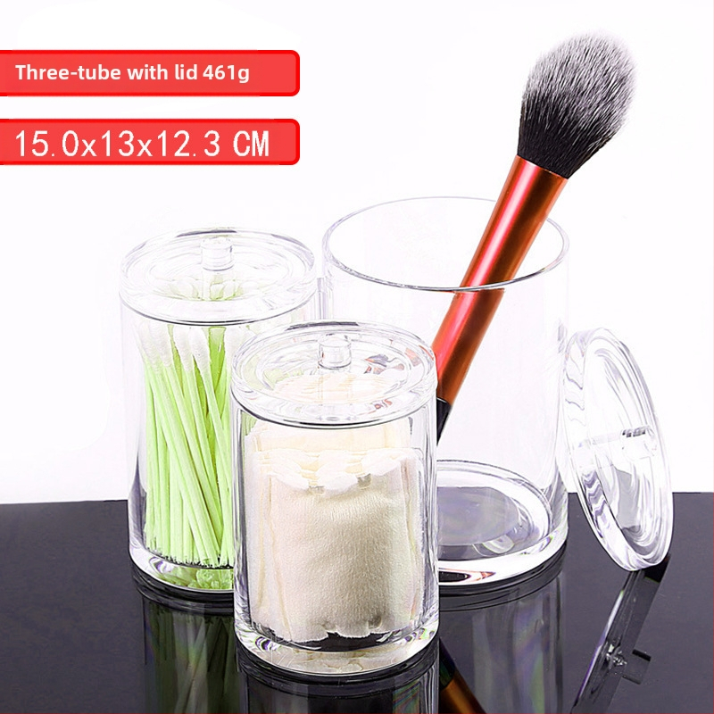 Loominguline läbipaistev vatitupsu hoiukarp Kristallekrüülist tolmukindel meigivatitupsu karp kosmeetika korraldamiseks