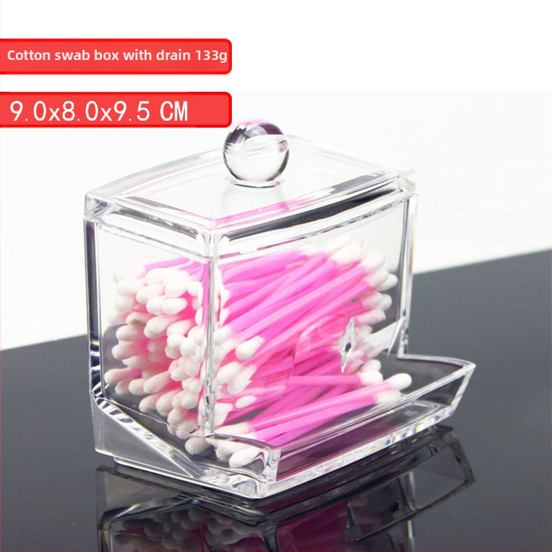 Loominguline läbipaistev vatitupsu hoiukarp Kristallekrüülist tolmukindel meigivatitupsu karp kosmeetika korraldamiseks