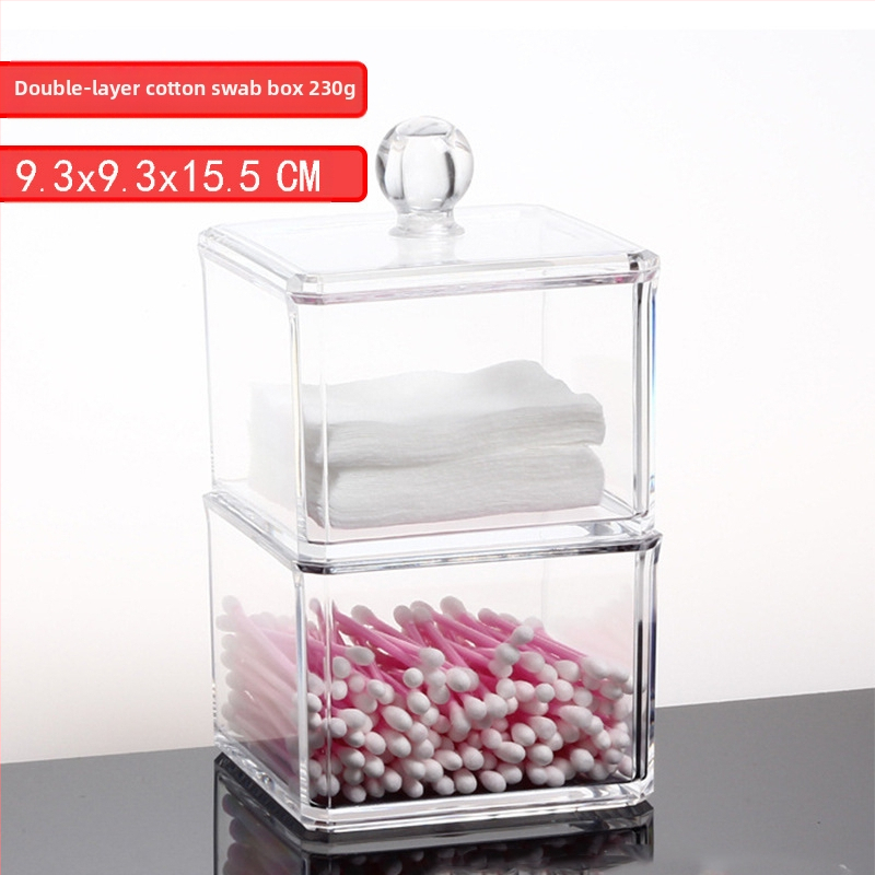 Loominguline läbipaistev vatitupsu hoiukarp Kristallekrüülist tolmukindel meigivatitupsu karp kosmeetika korraldamiseks