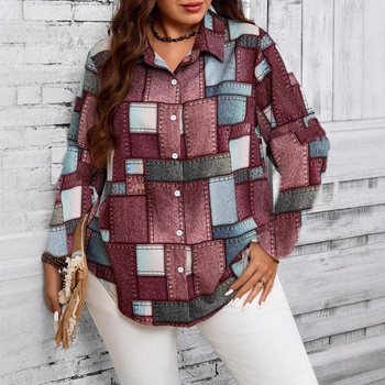 2024. aasta kevadine Euroopa ja Ameerika piiriülene uus vabaaja moeruudukujuline naiste pikkade varrukatega särk WG18