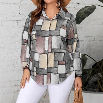 2024. aasta kevadine Euroopa ja Ameerika piiriülene uus vabaaja moeruudukujuline naiste pikkade varrukatega särk WG18